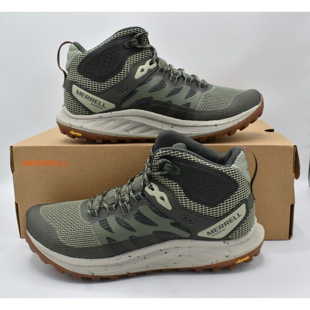 Merrell Women Size 11 Antora 3 Mid Lichen Waterproof Hiking Trail Running Shoes - Picture 3 of 13